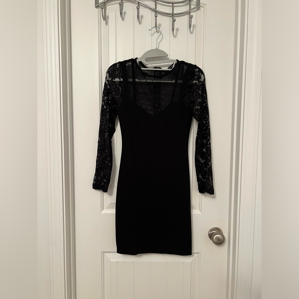 French connection Black lace dress Size 4